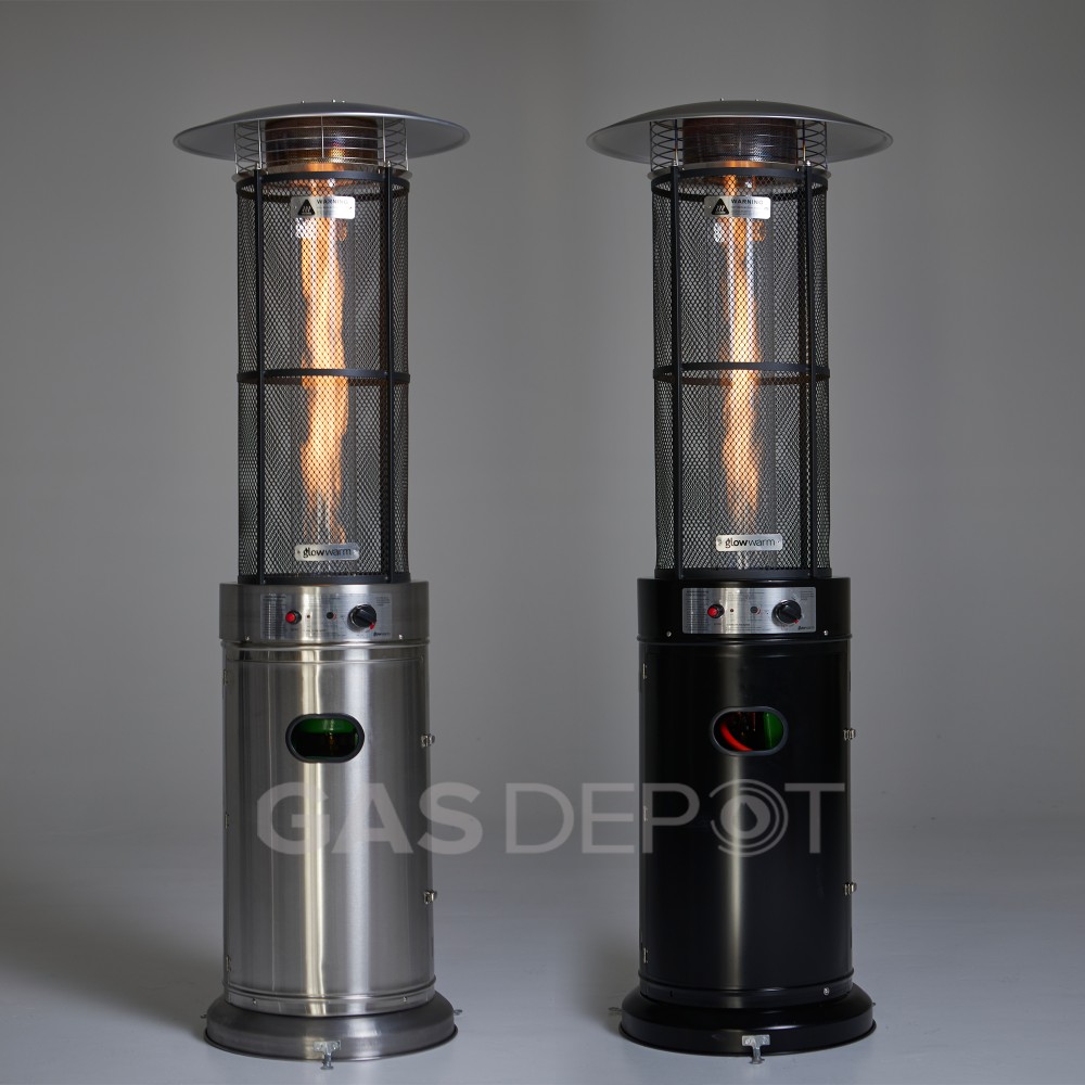 Garden Glow 15000W Circle Flame Gas Garden Patio Heater with Variable Power Control for Outdoor Use Circle Gas Patio Heater, Graphite